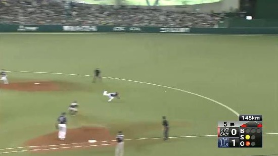 ５回表３田村タイムリー同点 (2)