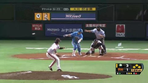 ７回表３栗山三振ワイルドピッチ (2)