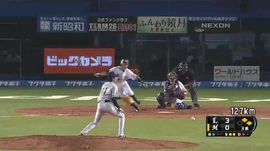 ３回裏１ノーヒットピッチング (2)