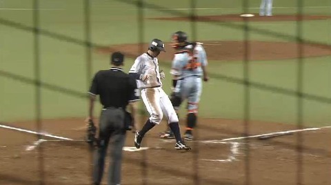 ３回裏３栗山タイムリーヒット (3)