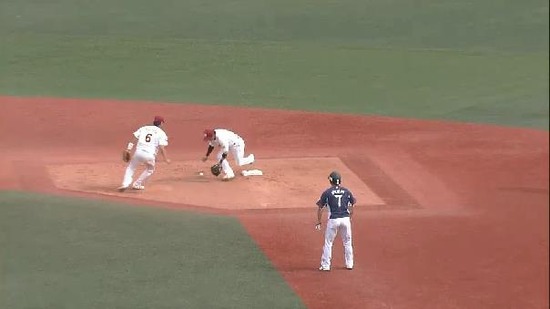 ５回表３熊代ゲッツー性の当たり藤田エラー1点 (3)