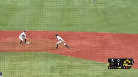 ７回裏５縞田併殺 (2)