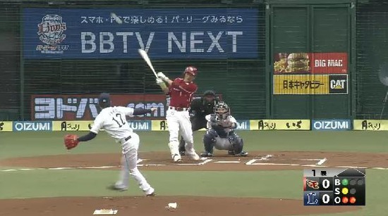 1回表２郭ストライク先行三者凡退 (1)