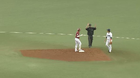 2回表２枡田２ベース