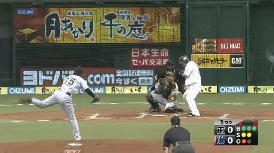 1回裏３中村見逃し三振浅村盗塁アウト (2)