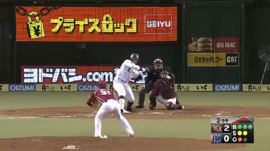 3回裏4栗山フォアボール満塁