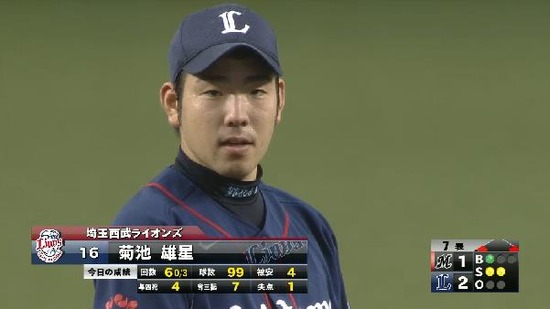 ７回表３田村ショートゴロ３塁ランナータッチアウト (1)