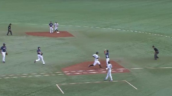 1回裏2ヒットバント2塁