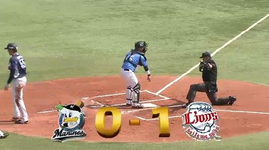 １回表３浅村タイムリー秋山ナイススライディング (1)
