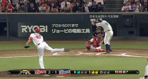 ７回表２メヒアユニフォームをかすめる四球 (2)