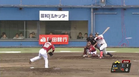 ４回表３木村タイムリーヒット (1)