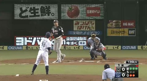 １回表１井口ブラゼルフォアボール