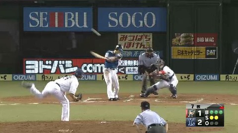７回表２西川タイムリー３ベース (1)