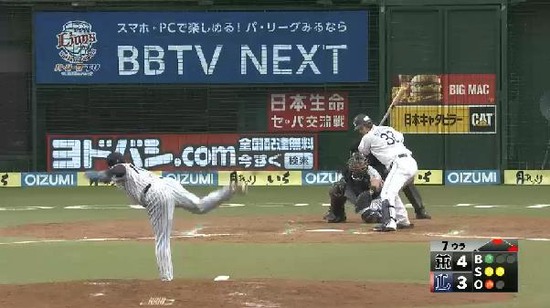 ７回裏６浅村三振 (3)