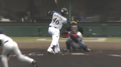 １回裏ミランダ死球