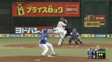 ３回裏２秋山タイムリー石川と交錯 (1)