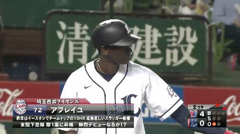 2回裏2アブレイユ併殺 (1)