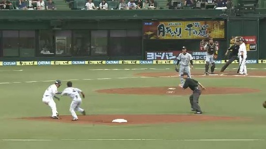 1回裏３中村見逃し三振浅村盗塁アウト (3)