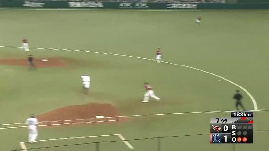 7回裏2代打大崎ヒット満塁 (3)