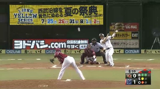 ６回裏４渡辺内野ゴロ１点 (1)