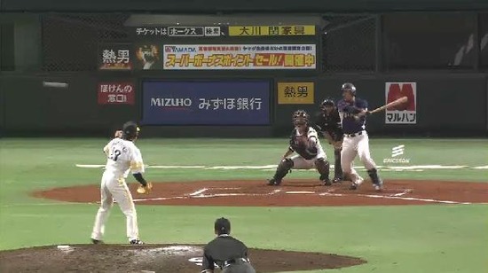 ７回表２炭谷セカンド強襲ヒット１塁３塁 (1)