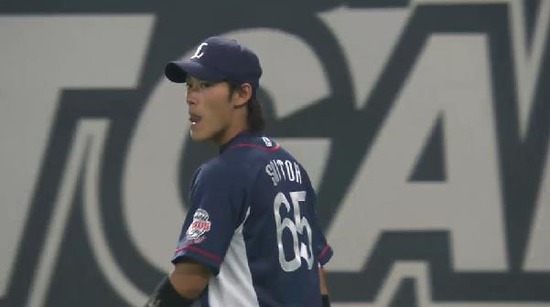 ７回表２斉藤ファインプレー