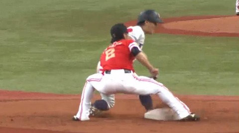 3回表1渡辺ヒット盗塁