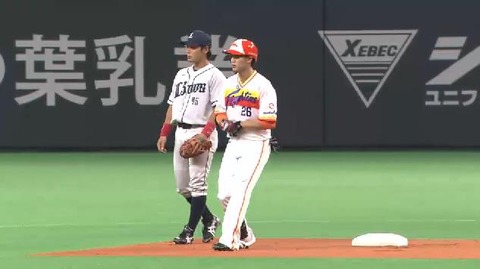1回裏1西川2ベース