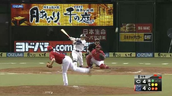 8回裏7栗山ショートゴロ (1)