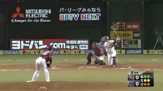 ２回裏２栗山炭谷外崎連続三振 (2)