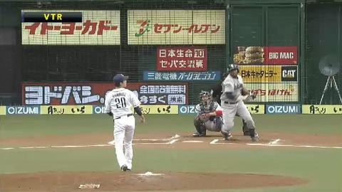 ６回表１ルナ２ベース、野上降板 (2)