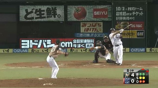 8回裏3山川三振