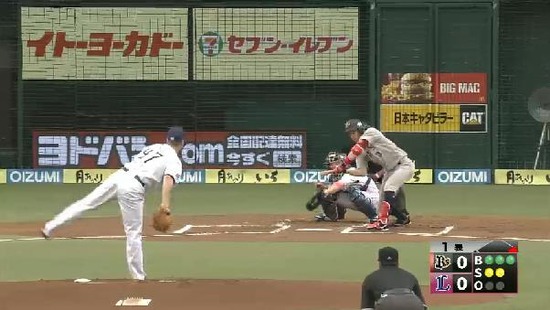 1回表２ヒット四球１塁２塁