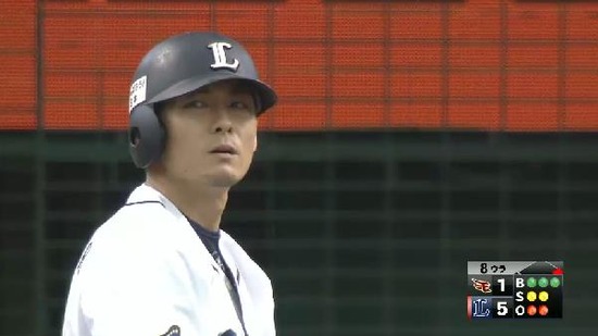 ８回裏５栗山フォアボール (3)