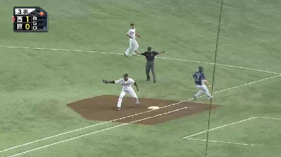 ３回表１金子内野安打 (1)