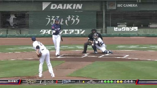 1回表1秋山フォアボール