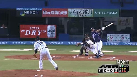 １回表２浅村三振三者凡退 (1)