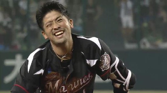 ６回表１清田左中間真っ二つ栗山外崎連携プレー (1)