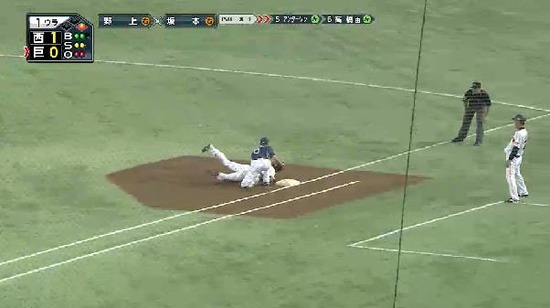 1回裏３亀井フォアボール牽制死 (1)