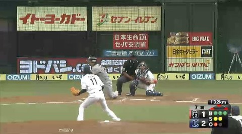 ７回表４小笠原三振