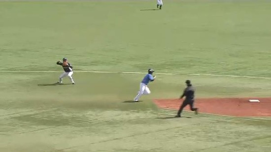 １回裏６今江ショートライナー