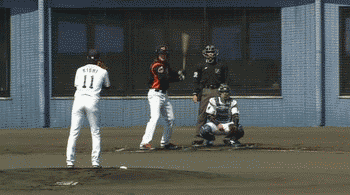 1回表1岸三者凡退カーブ