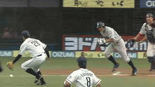 ７回表１代打谷繁バント失敗 (1)