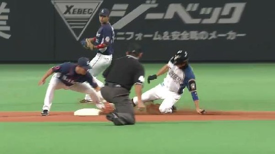 １回裏２中島内野安打盗塁１アウト２塁 (3)