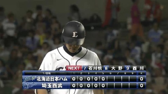 ５回裏２初球差し込まれてセンターフライ (4)