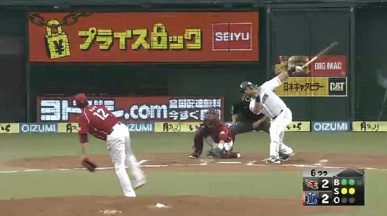 ６回裏１メヒア三振