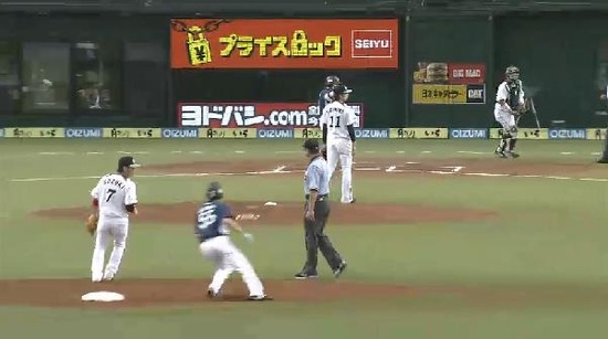 1回裏１秋山デッドボール盗塁栗山ヒット０アウト１塁３塁 (1)