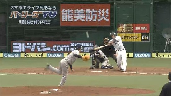 ４回裏２炭谷犠牲フライ４試合連続打点 (2)