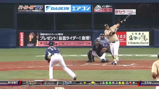 ４回裏２カラバイヨ三振