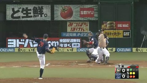 1回表4小谷野三振 (1)